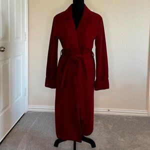 The Fifth Label Women's Belted Trench Coat in Maroon (Deep Red) - Medium